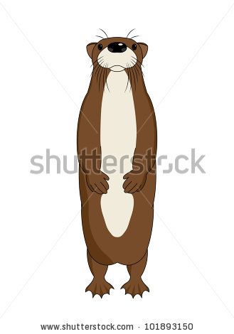 329x470 Funny Cartoon Otter, Vector Illustration