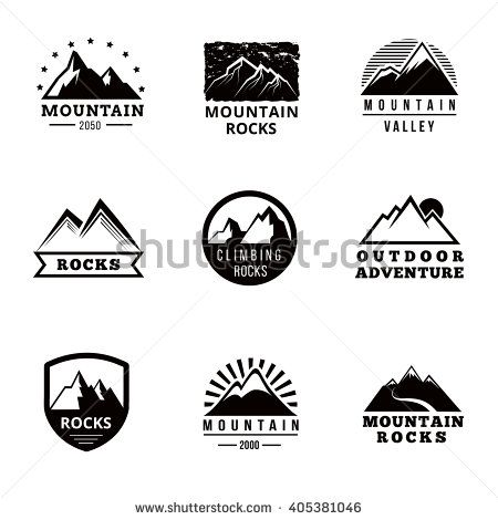 450x470 Mountains Vector Logo, Badges And Emblems Vector Set. Adventure