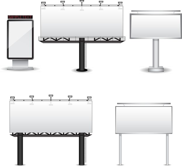 623x570 Outdoor Advertising Billboard Model 02 Vector
