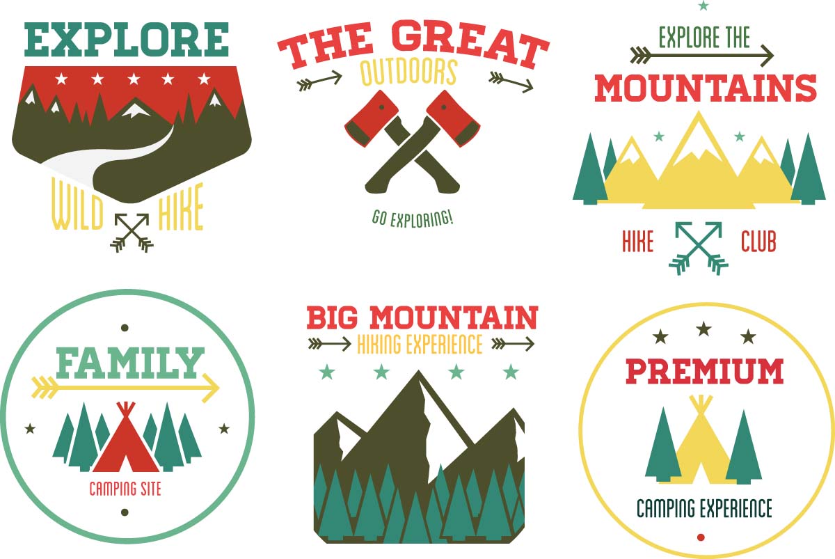 1200x803 Outdoor Adventure Badge Set Vector Free Download
