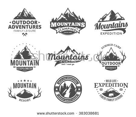 450x386 Stock Vector Set Of Vector Mountain And Outdoor Adventures Logo