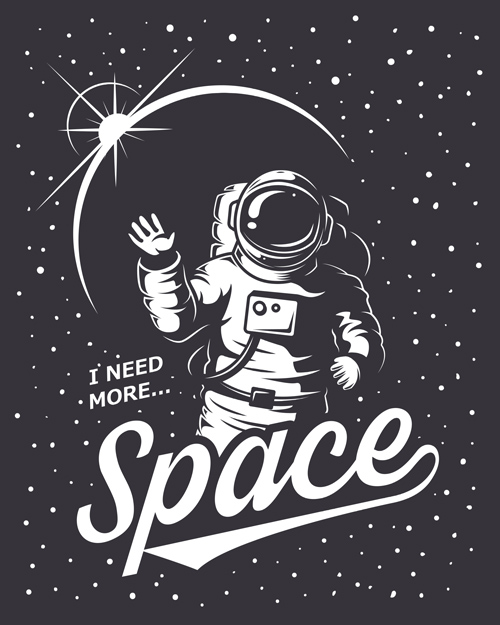500x625 Outer Space Poster Vintage Vector 05 Free Download