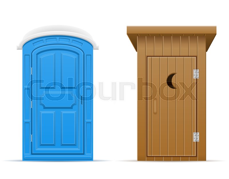 800x623 Bio And Wooden Outdoor Toilet Vector Illustration Vector