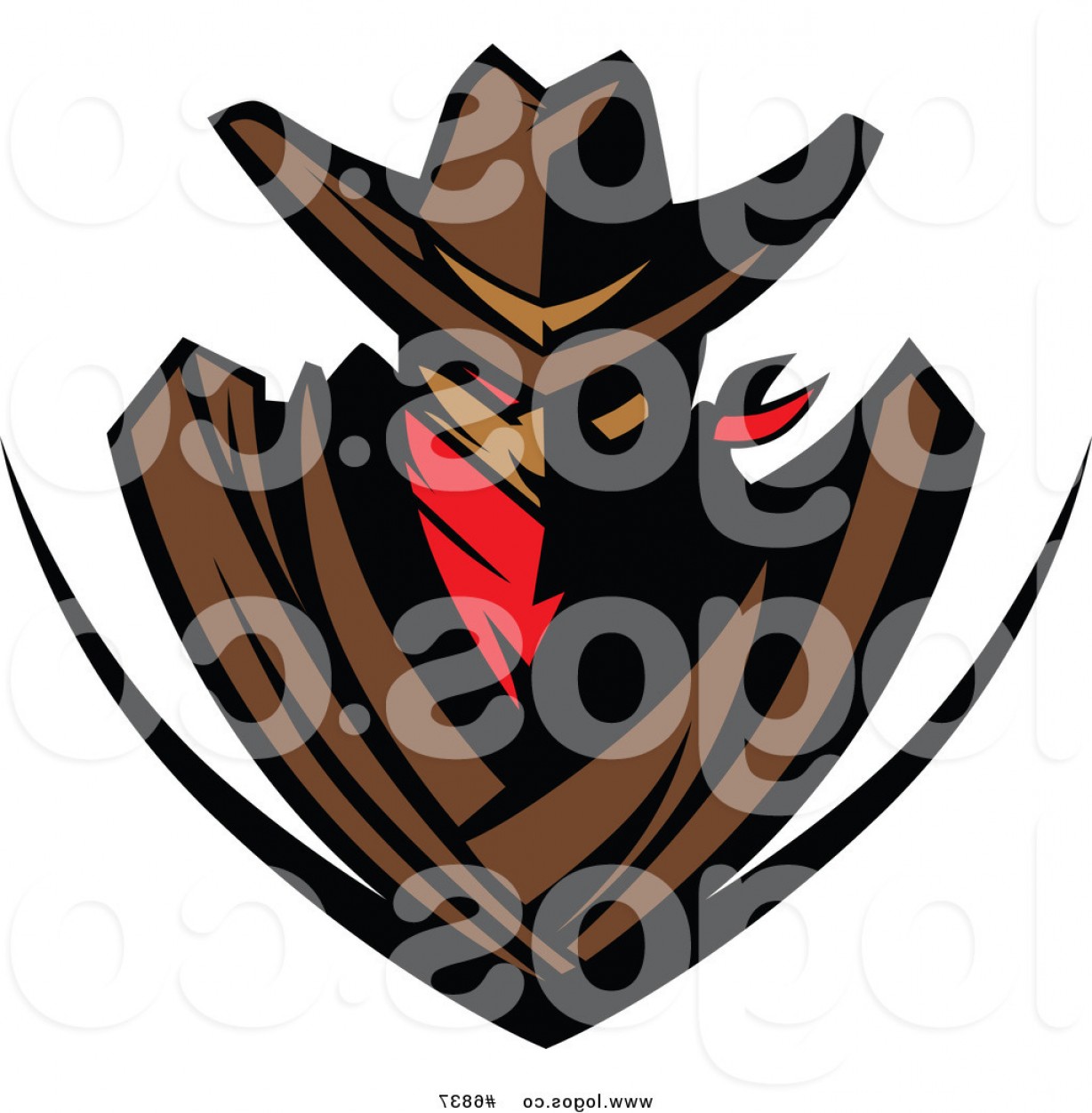 1228x1252 Royalty Free Clip Art Vector Logo Of A Cowboy Outlaw By Chromaco