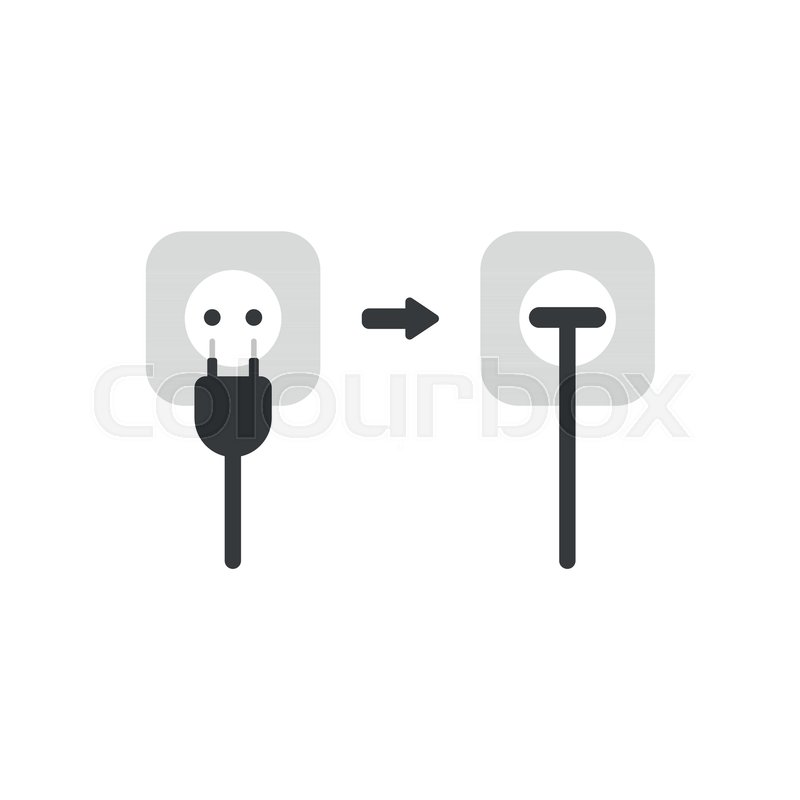 800x800 Flat Design Vector Illustration Concept Of Plug And Outlet Symbol