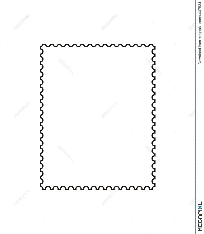 699x800 Postage Stamp Outline [Vector] Illustration 4447534