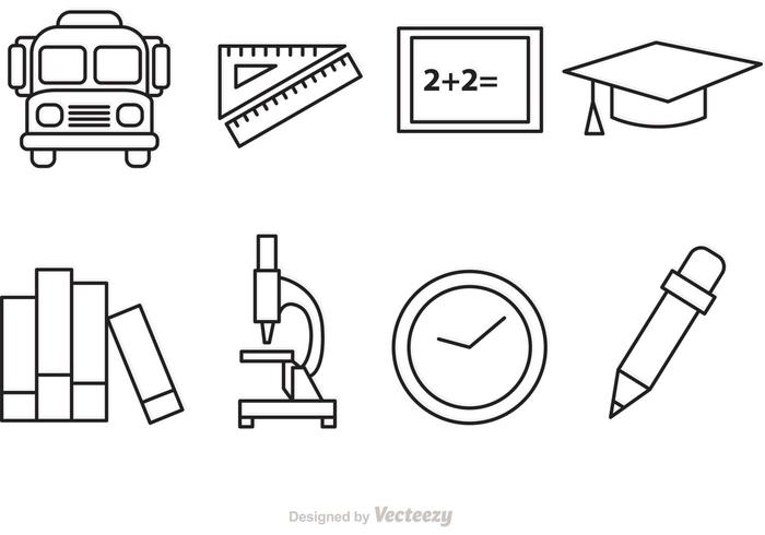 700x490 School Outline Vector Icons