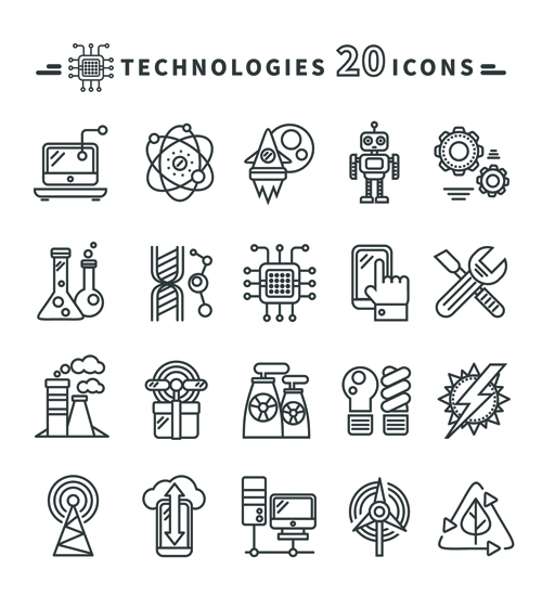 500x549 Technologies Icons Black Outline Vector Free Download