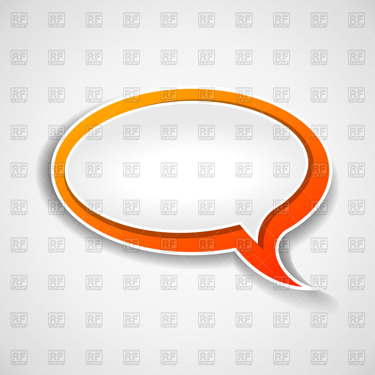 1200x1200 Oval Speech Bubble With Orange Border Vector Image Vector