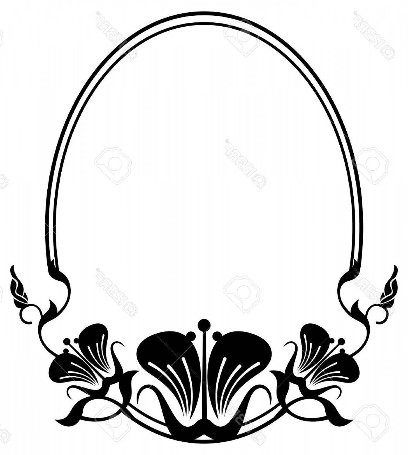 1396x1560 Photostock Vector Silhouette Oval Frame Abstract Black And White