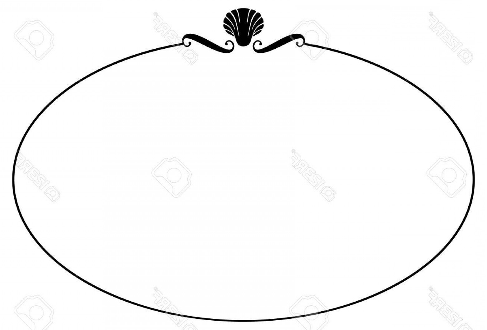 1560x1057 Western Oval Border Vector Black And White Shopatcloth