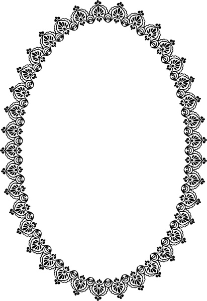 412x600 Decorative Oval Illustration With Vintage Border Free Vector In