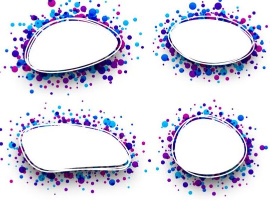 539x402 Oval Frame With Color Round Dots Vector 01 Free Download