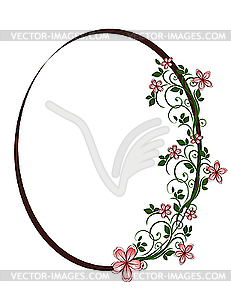 231x300 Floral Oval Frame
