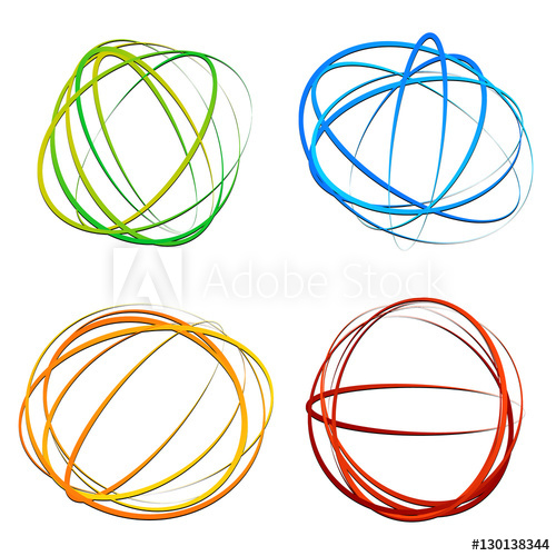 500x500 Circle Design Element With Random Oval, Ellipse Shapes