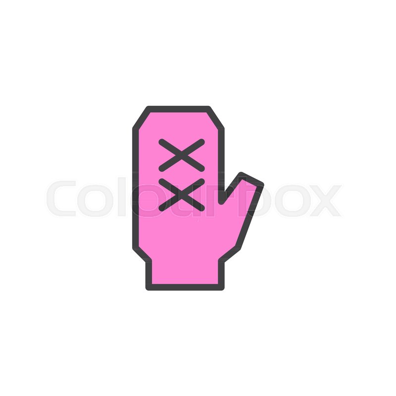 800x800 Oven Mitt Filled Outline Icon, Line Vector Sign, Linear Colorful