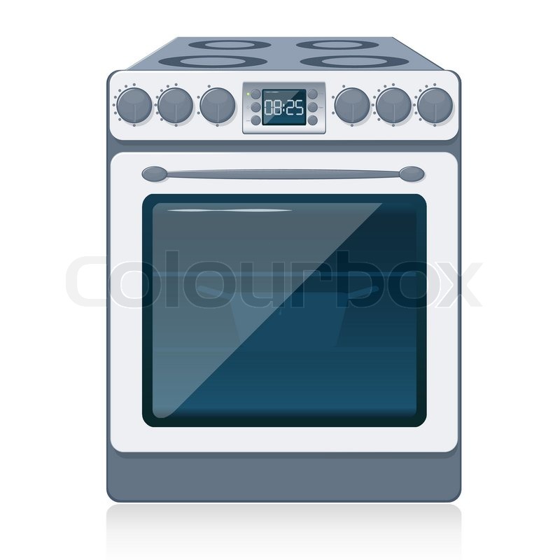 800x800 Kitchen Oven Isolated On White. Vector Illustration. Eps8 Stock
