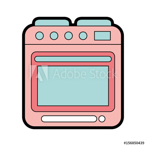 500x500 Cute Oven Vector Illustration Graphic Design Icon