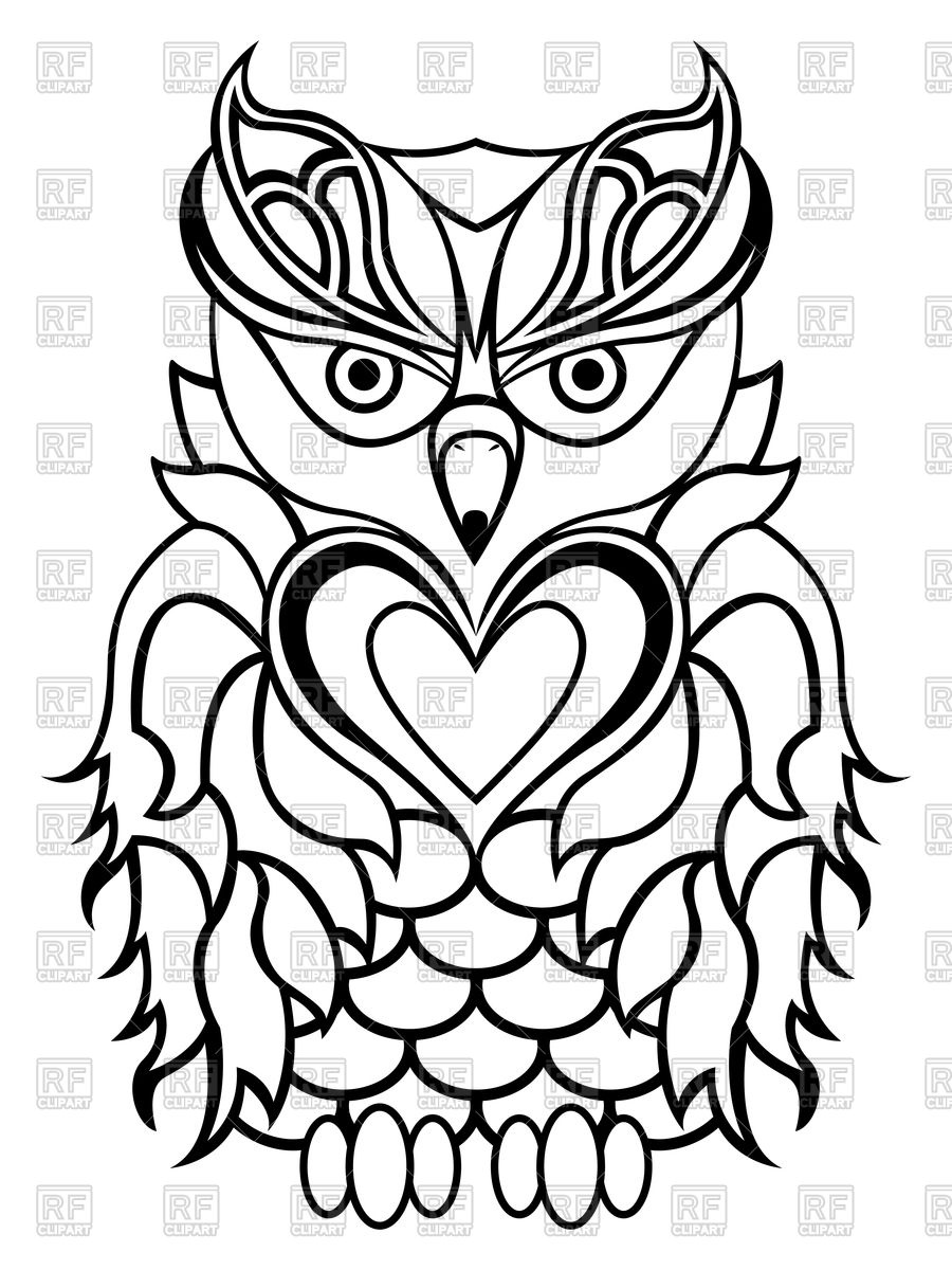 900x1200 Big Serious Owl Isolated On A White Background Vector Image