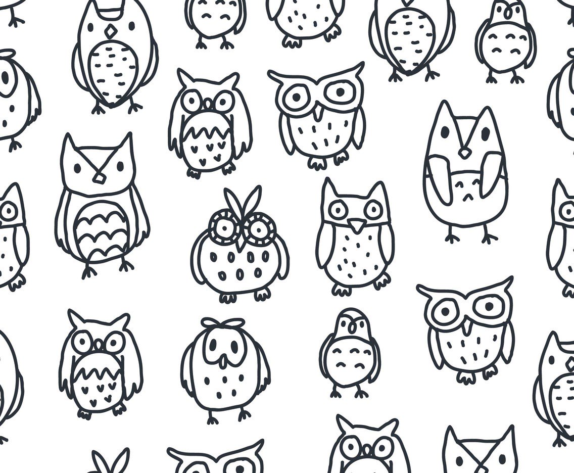 1136x936 Black And White Owl Pattern Vector Vector Art Amp Graphics
