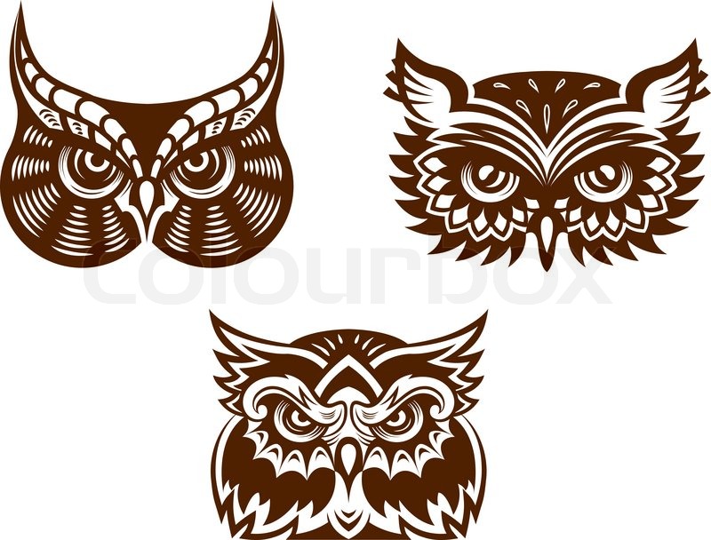 800x608 Brown And White Wise Old Owl Faces With Decorative Feather Detail
