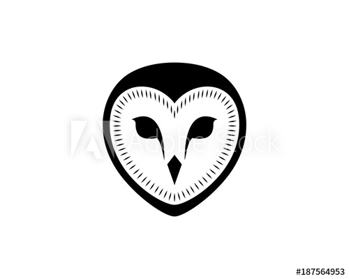 500x400 Black Owl Head Illustration Hand Drawing Symbol Logo Vector