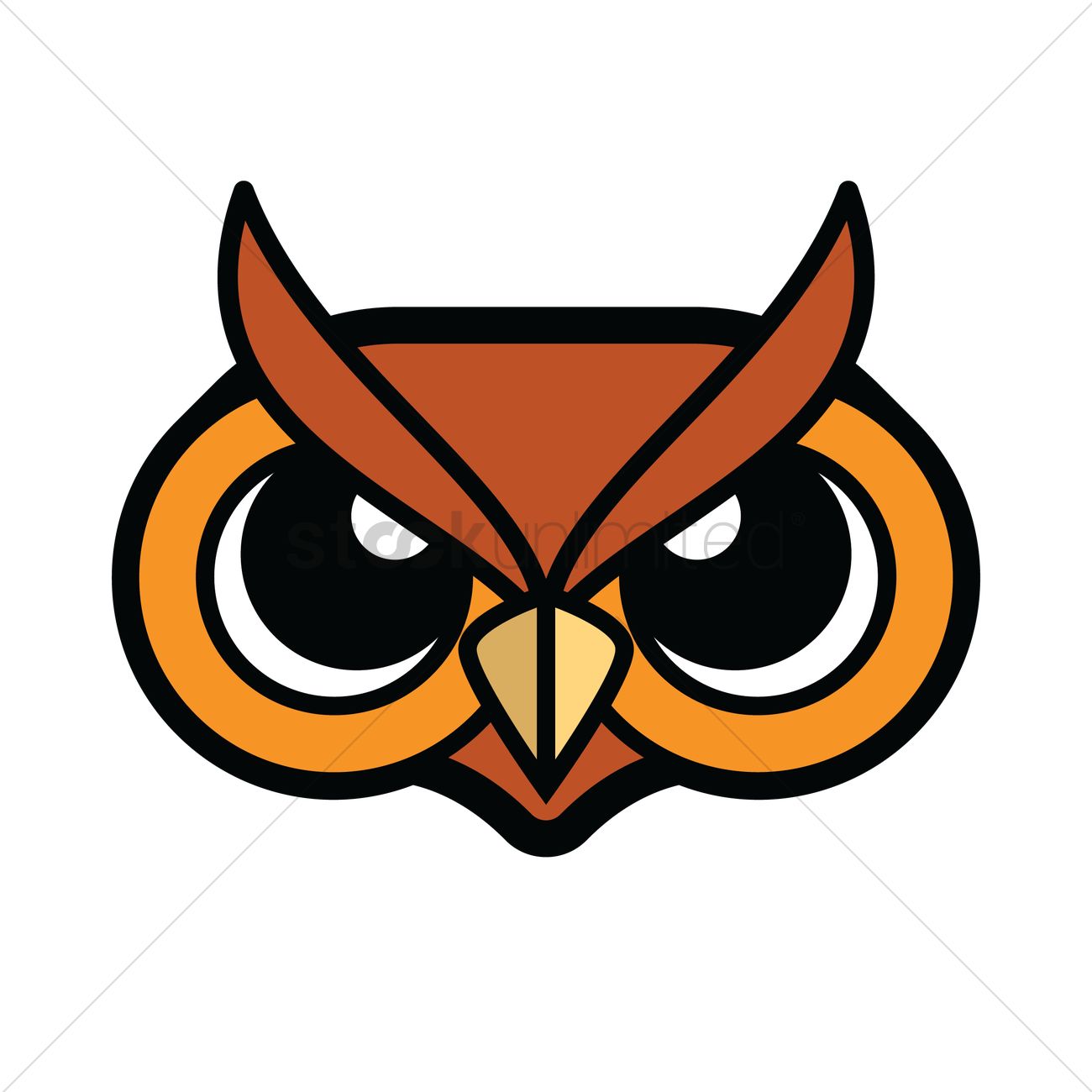 1300x1300 Owl Head Vector Image