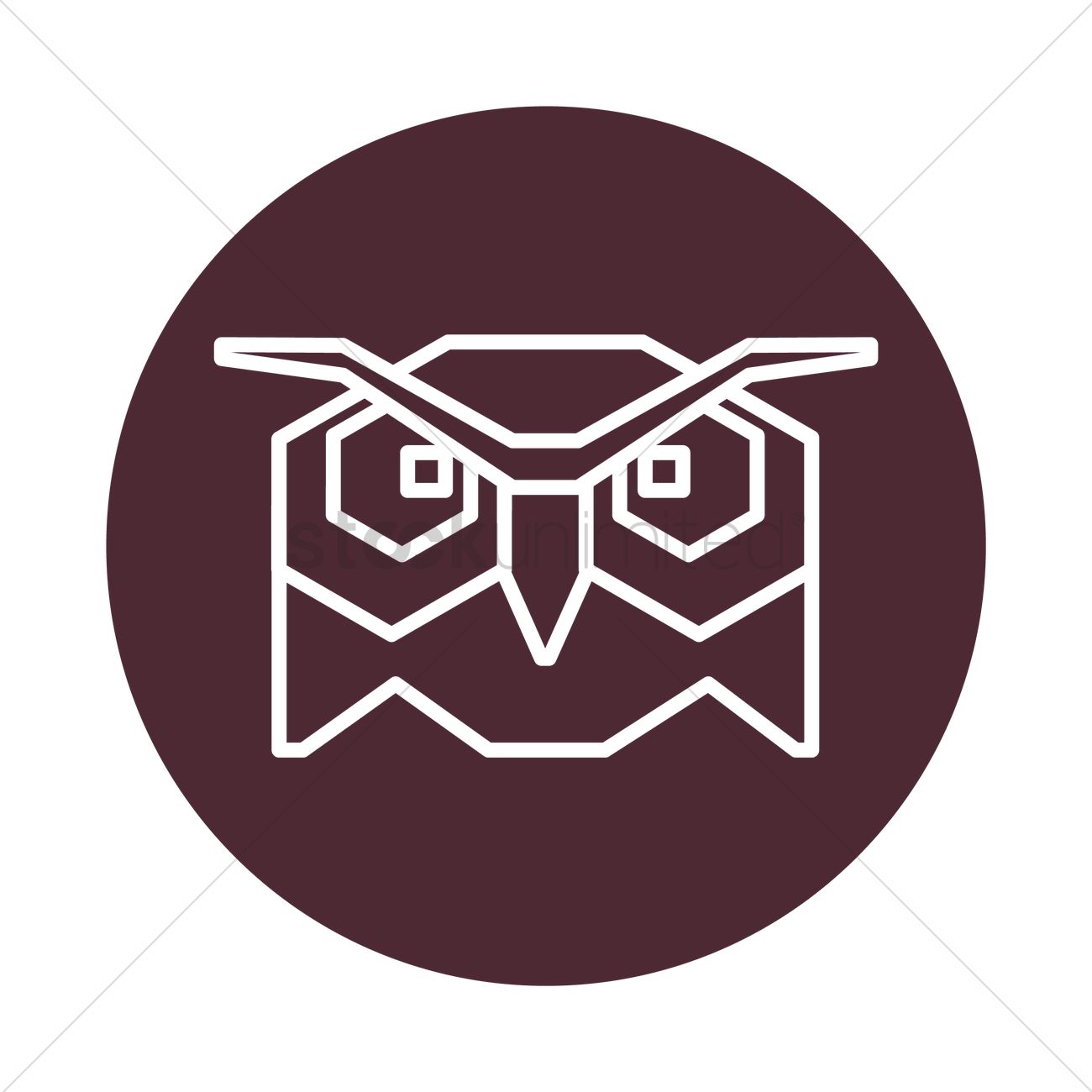 1300x1300 Owl Head Vector Image