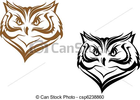 450x320 Owl Head For Tattoo Design.