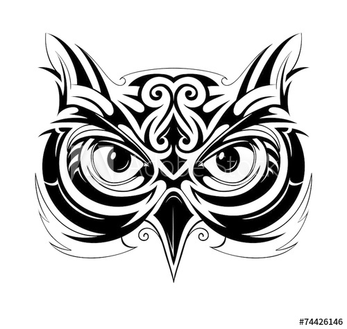 500x475 Owl Head Tattoo