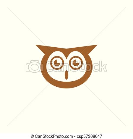 450x470 Owl Logo Design. Owl Head Icon, Bird Logo, Vector Icons.