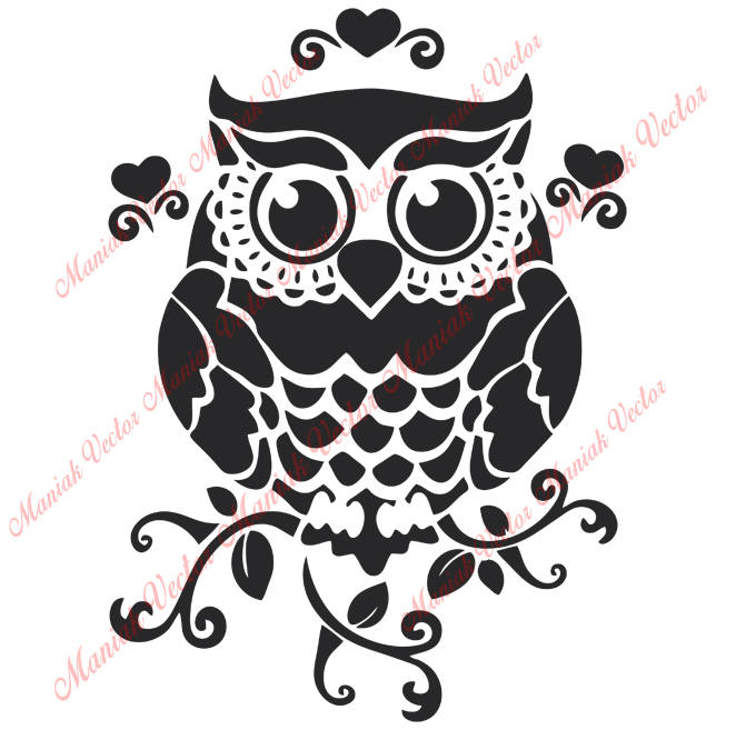 662x657 Instant Download Owl Svgowl Silhouette Files Owl Vector Etsy