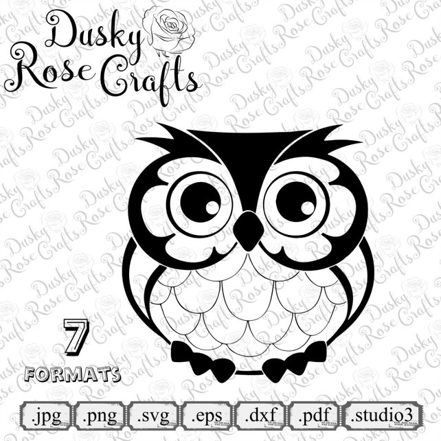 642x642 Owl Vector .svg .eps .dxf .png .jpg .pdf .studio3 For Cutting Etsy