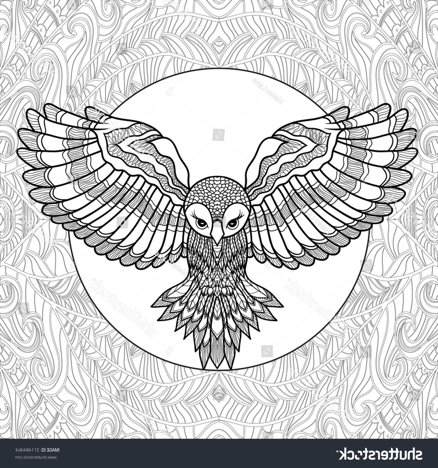 1500x1600 Best Flying Owl Coloring Pages Vector File Free Free Vector Art