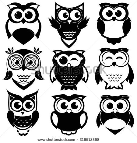 450x470 Black And White Cartoon Owls Gallery Images)