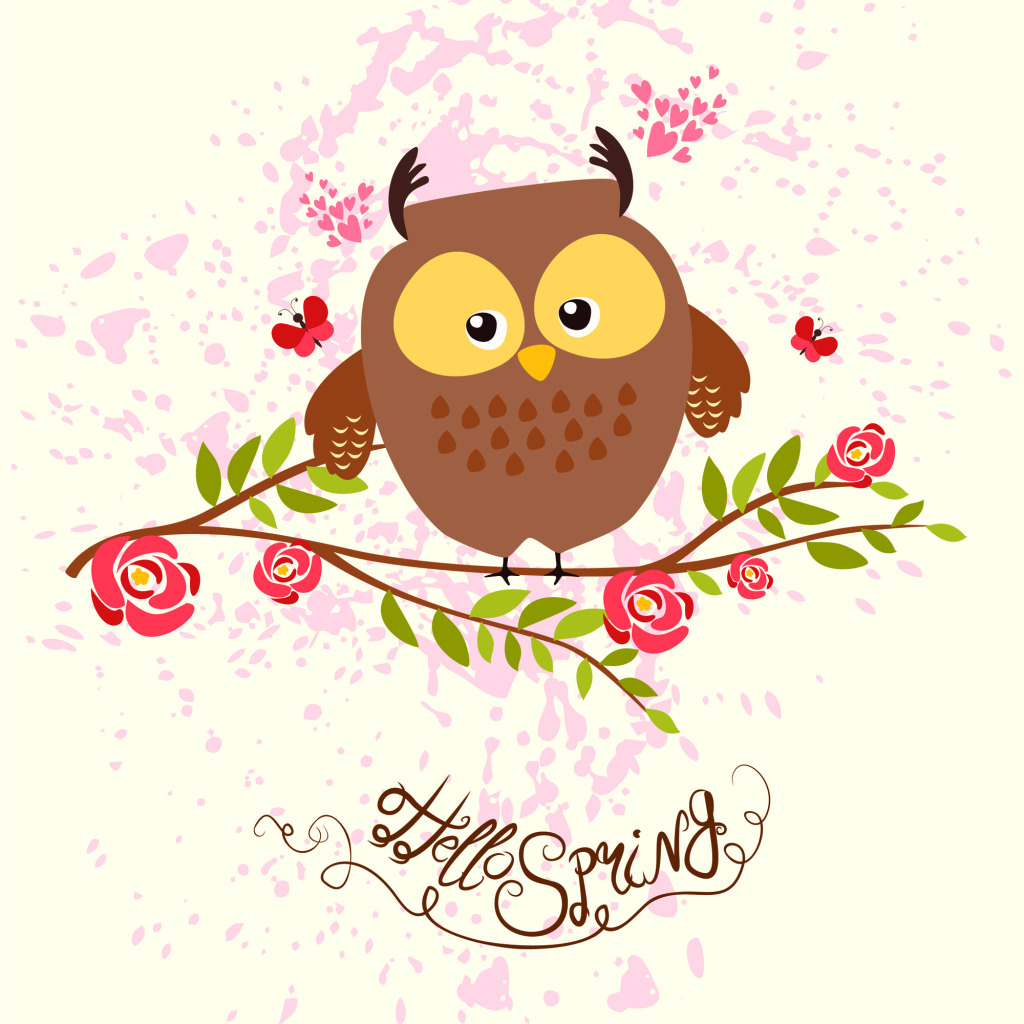 1024x1024 Flower Lovable Owl Vector Free Download Eps Files