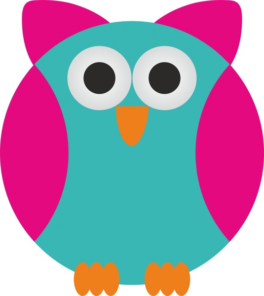 535x600 Cute Abstract Owl Vector Illustration With Cartoon Style Free