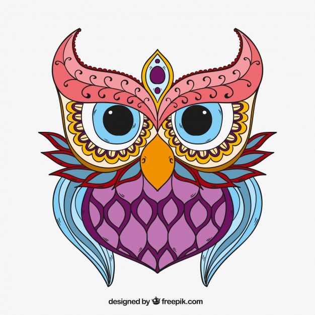626x626 Hand Drawn Ethnic Owl Vector Free Download