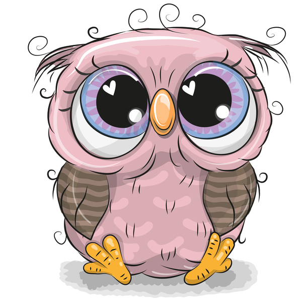 600x600 Cute Cartoon Owl Vectors Design 02 Free Download
