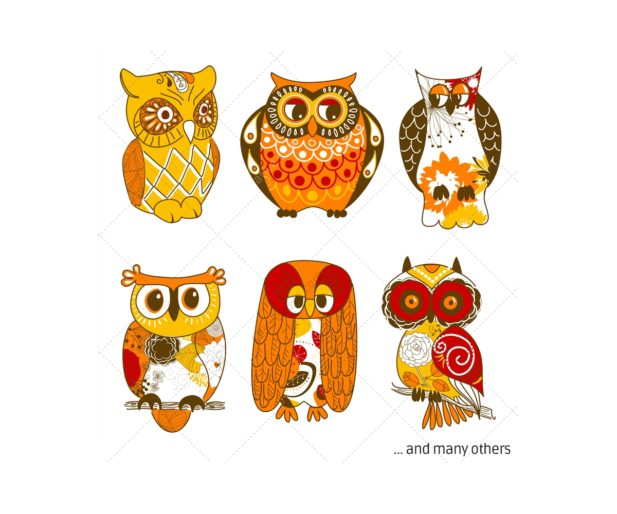 1200x1000 Cute Owls Vectors Pack