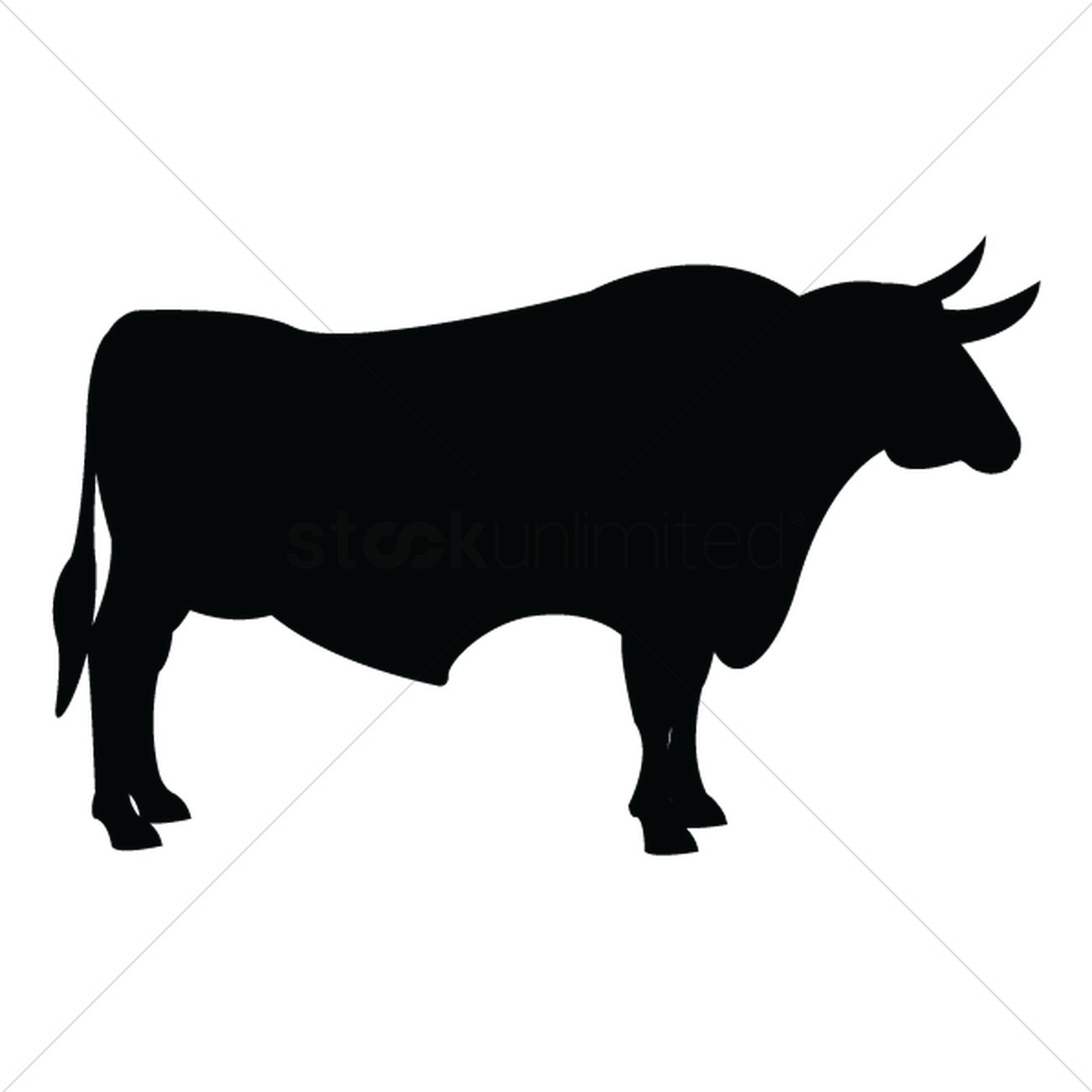 1300x1300 Silhouette Of Ox Vector Image