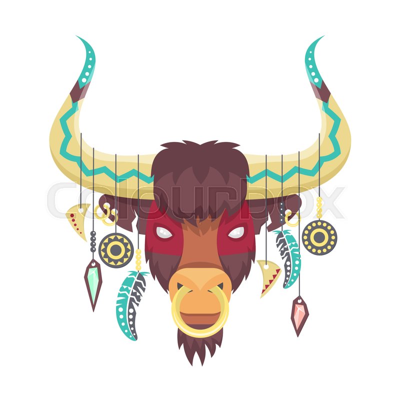 800x800 Vector Illustration Of Bull Or Ox In Ethnic Or Tribal Style