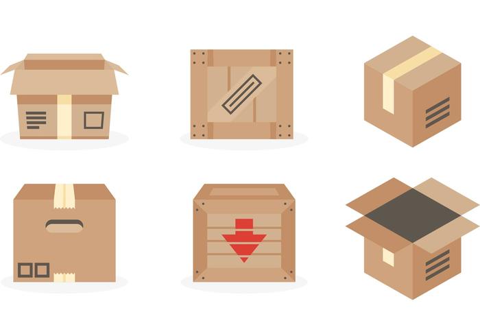 700x490 Crate Package Vector Boxes