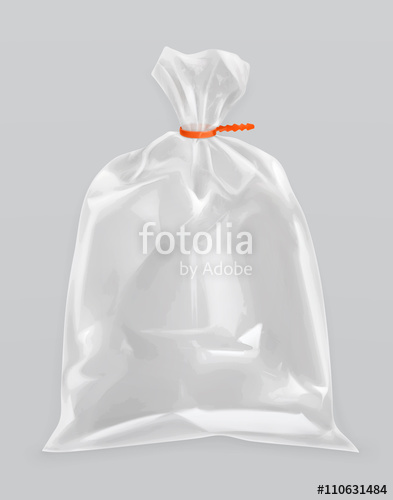 393x500 Transparent Polyethylene Package, Vector Mockup Stock Image And