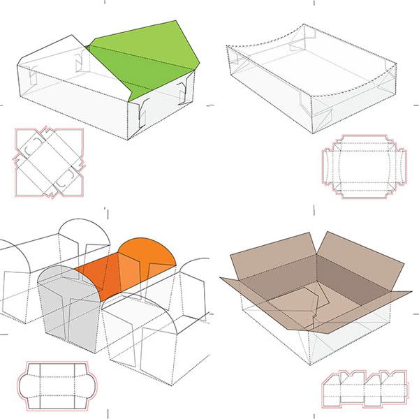 600x600 Food Packaging Box Design Vector Diagram [Eps]