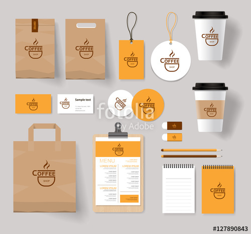 500x465 Corporate Branding Identity Mock Up Template For Coffee Shop And
