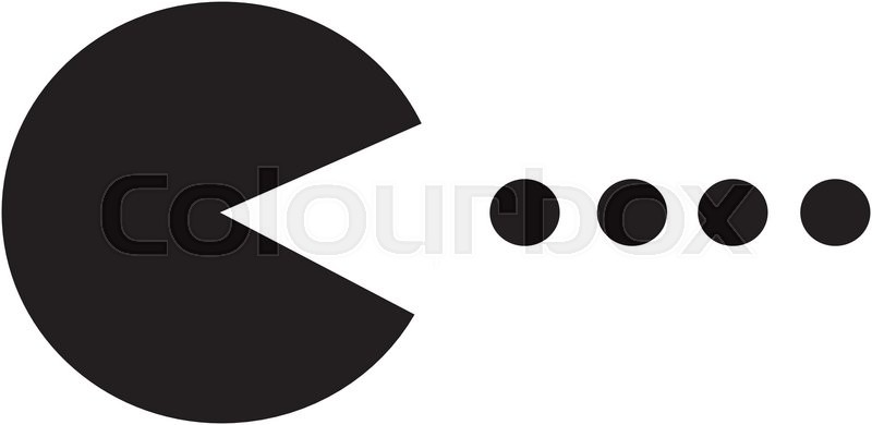 800x390 Pac Man Game Theme Silhouette Vector Illustration, Retro Computer