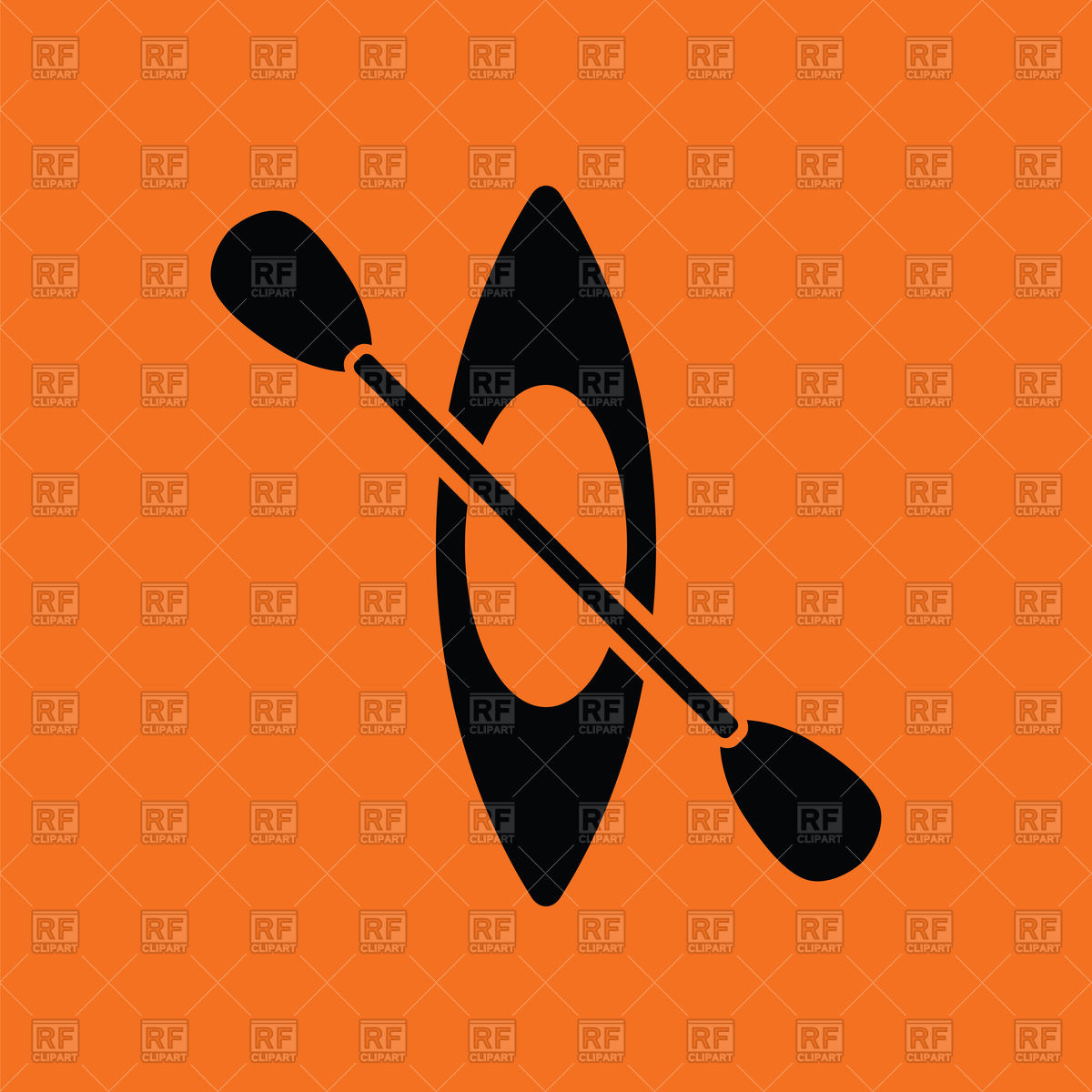 1200x1200 Kayak And Paddle Icon Vector Image Vector Artwork Of Signs