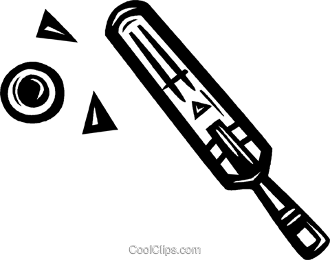 480x379 Cricket Paddle And Ball Royalty Free Vector Clip Art Illustration