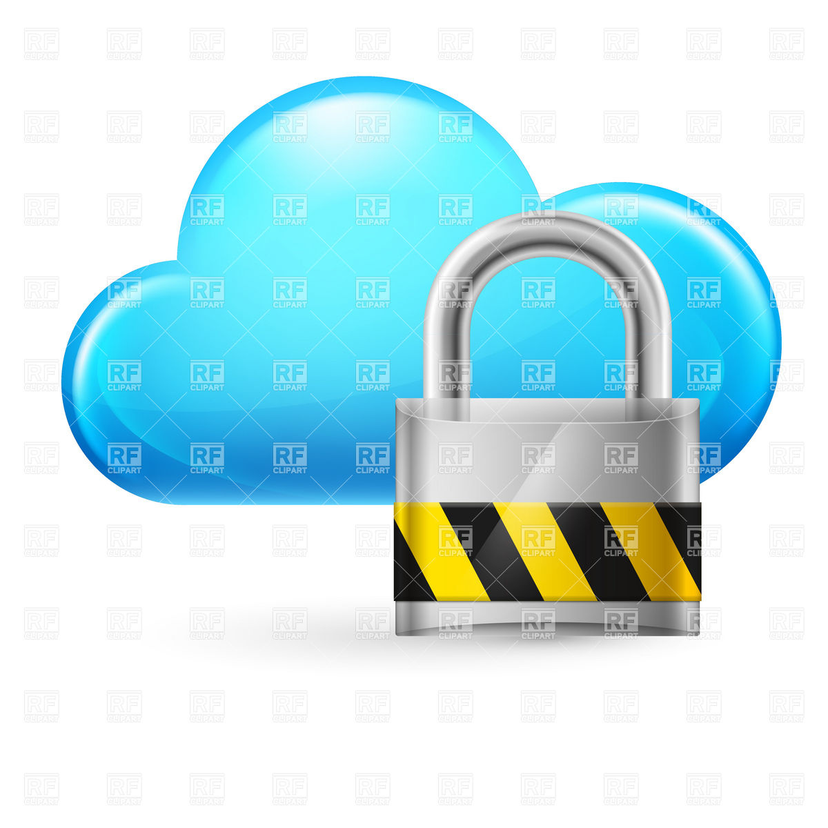 1200x1200 Cloud Computing Icon With Padlock Vector Image Vector Artwork Of